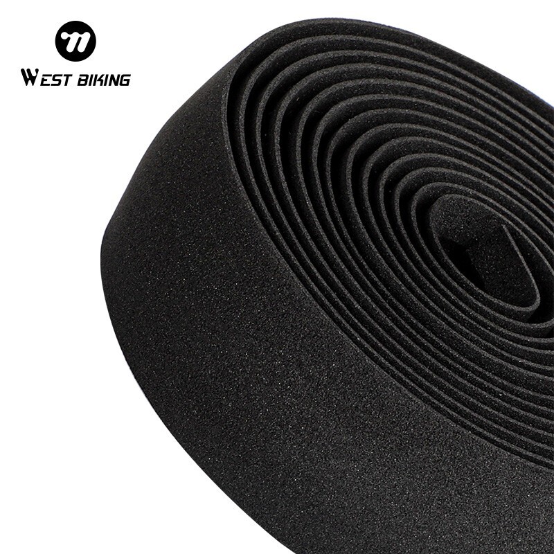 West Biking Road Bike Bicycle Handlebar Tape PU EVA Handlebar Tape Black One Pair
