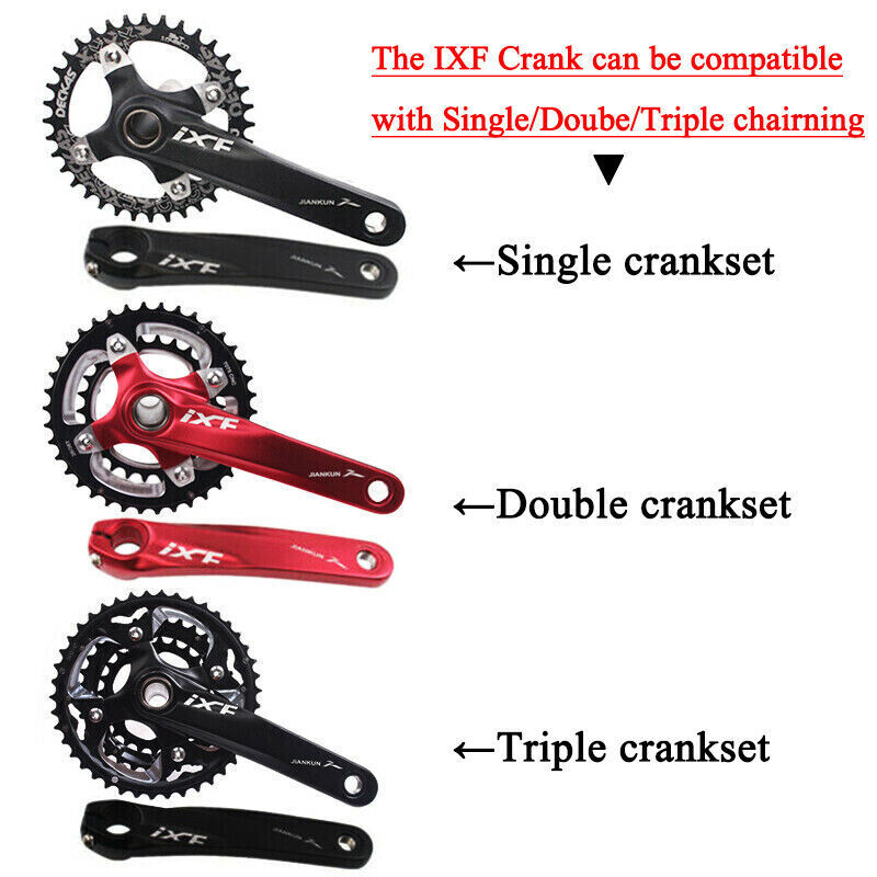 US MTB Bike Crankset BB 104bcd 32-42t Narrow Wide Single Chainring 170mm Crank