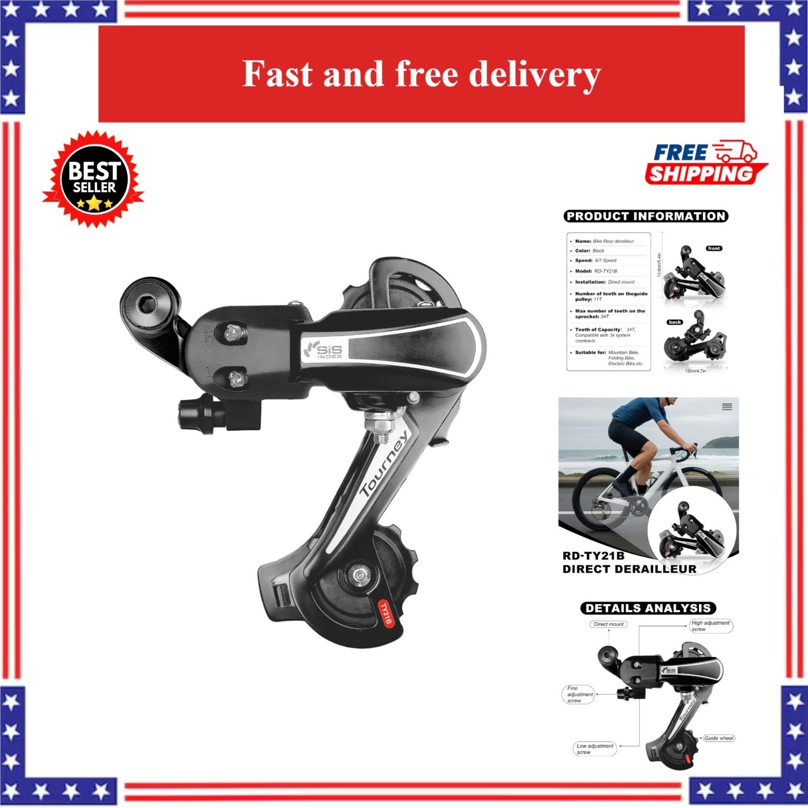 Relwears RD-TY21B Rear Derailleur 6/7 Speed for Mountain Bike