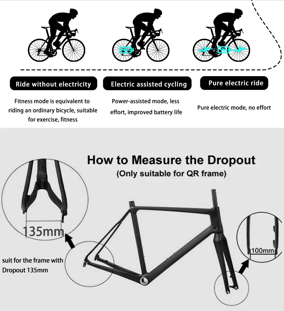 48V 1500W 2000W Electric Bike Rear Hub Motor 26-29inch Brushless 60KM/H