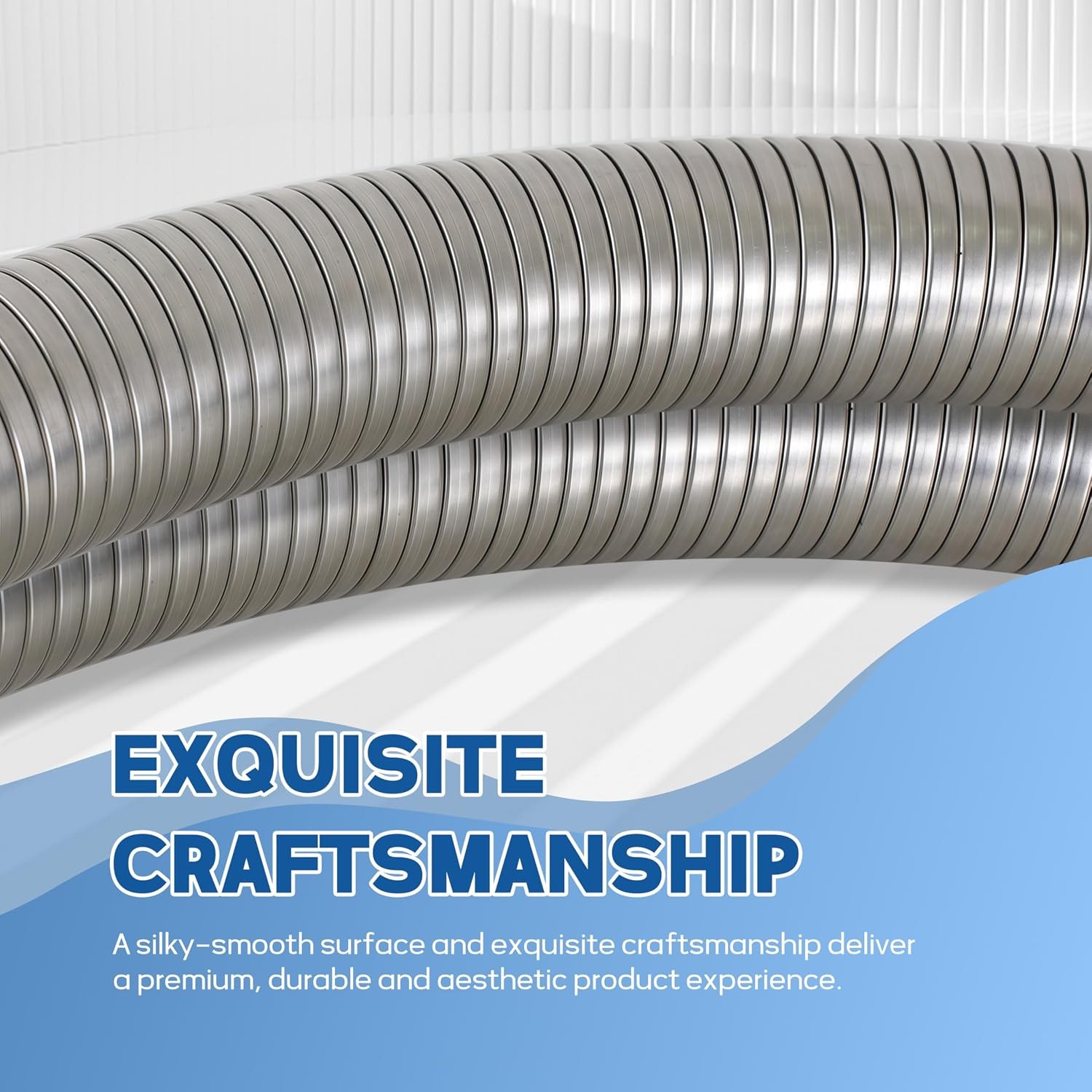 Stainless Exhaust Connector Flex Tube 1.25in 16.5in Pipe