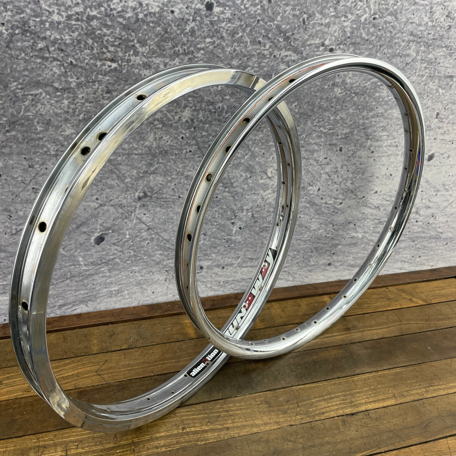 Alienation BMX Rims Runaway Deviant 36h 20 in Chrome Hoop 36 Hole Set Flake