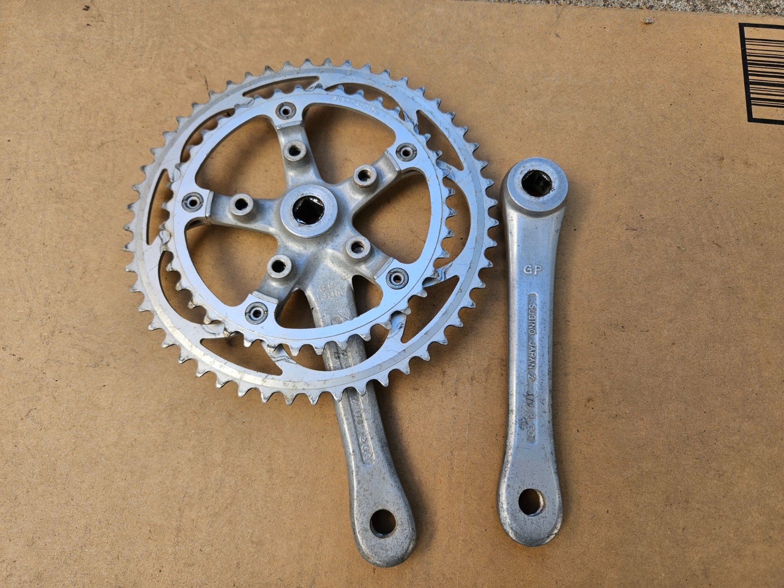Vintage Sugino VP 130 Road Bike Touring Triple Crankset 170mm 52/40 130mm BCD
