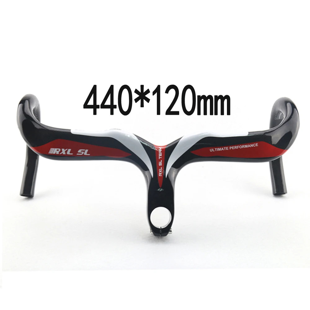 Integrated Carbon Bicycle Handlebar, Road Bike Drop Bar 400mm, 420mm, 440mm
