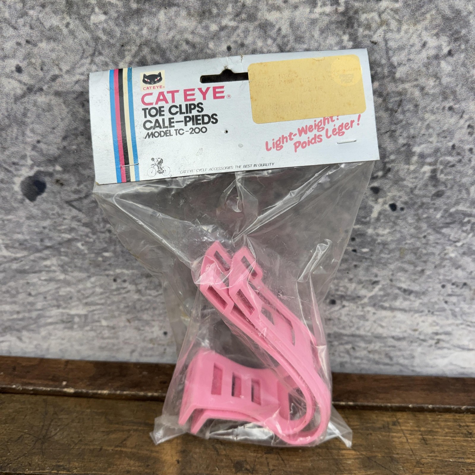 Vintage CatEye Toe Clips NOS TC-200 Pink NOS Composite Pair Japan Bike 80s