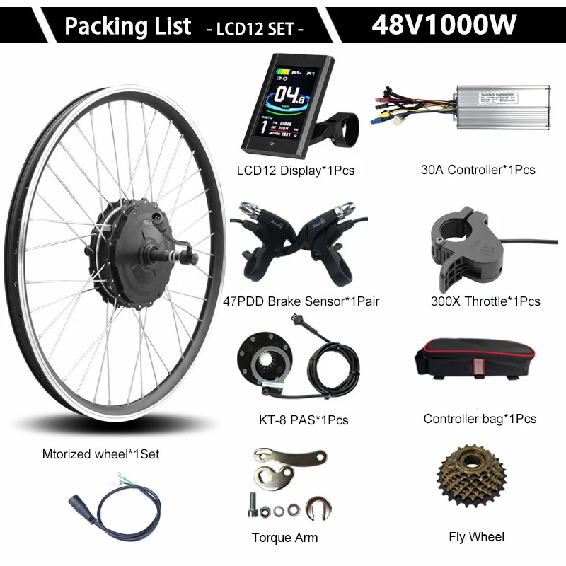 48V 1000W Mountain E-Bike Rear Rotate Wheel Hub Motor Rear Dropout 135mm