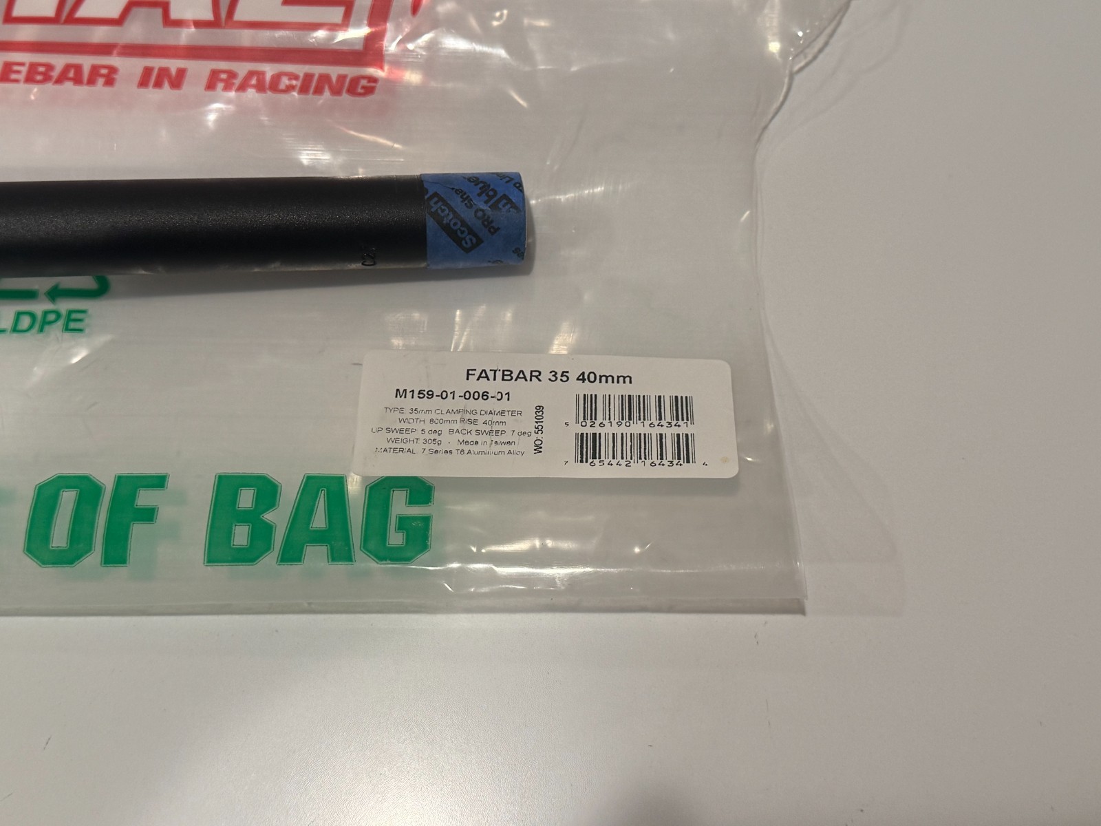 Renthal Fatbar35 Bicycle Handlebar – 40mm Rise, M159-01-006-01