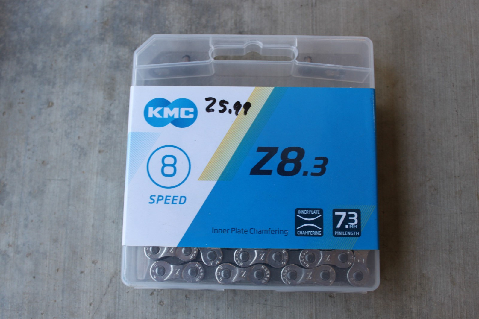 KMC Z8.3 silver chain for 5,6,7 or 8 speed bike