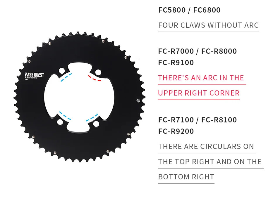 110bcd Road Double Chainring 56-42T/54-40T/53-39T/52-36T/50-34T/48-35/46-33T