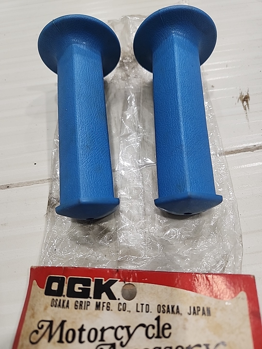 OLD SCHOOL BMX GRIPS OGK 76-6R BLUE JAPAN NOS GRIP 25mm Both