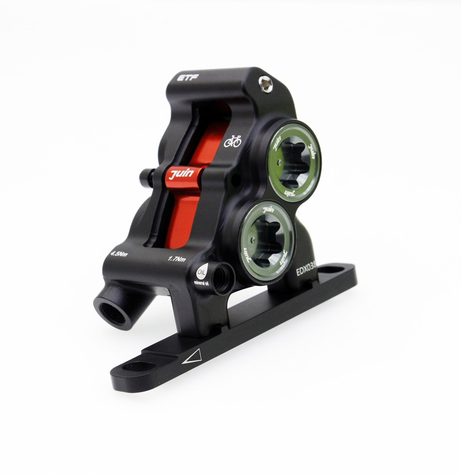 Stealth Black Juin Tech ETF 4 Piston Flat Mount Brakes 140/140mm Road Climb