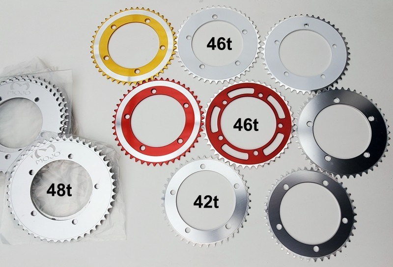 LOT 15 Fixed Gear Chainrings – NOS old stock – 42t, 46t, 48t – ALL 1/8″