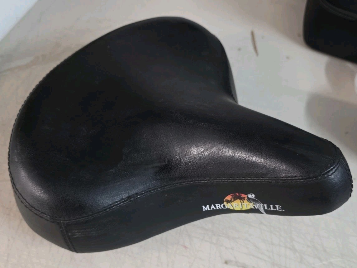OEM Margaritaville Black Leather Bicycle Saddle/Seat Universal Fit Unisex Adult