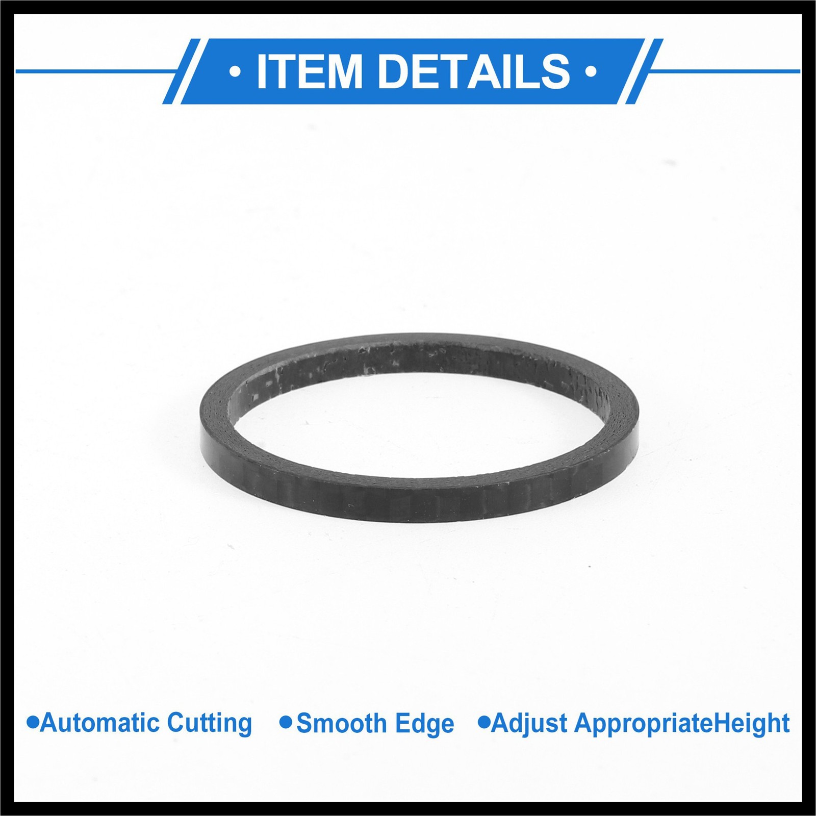 Bicycle Headset Spacers 3mm 31.8mm 1-1/4 » Carbon Fiber Gloss Black Carbon Fiber