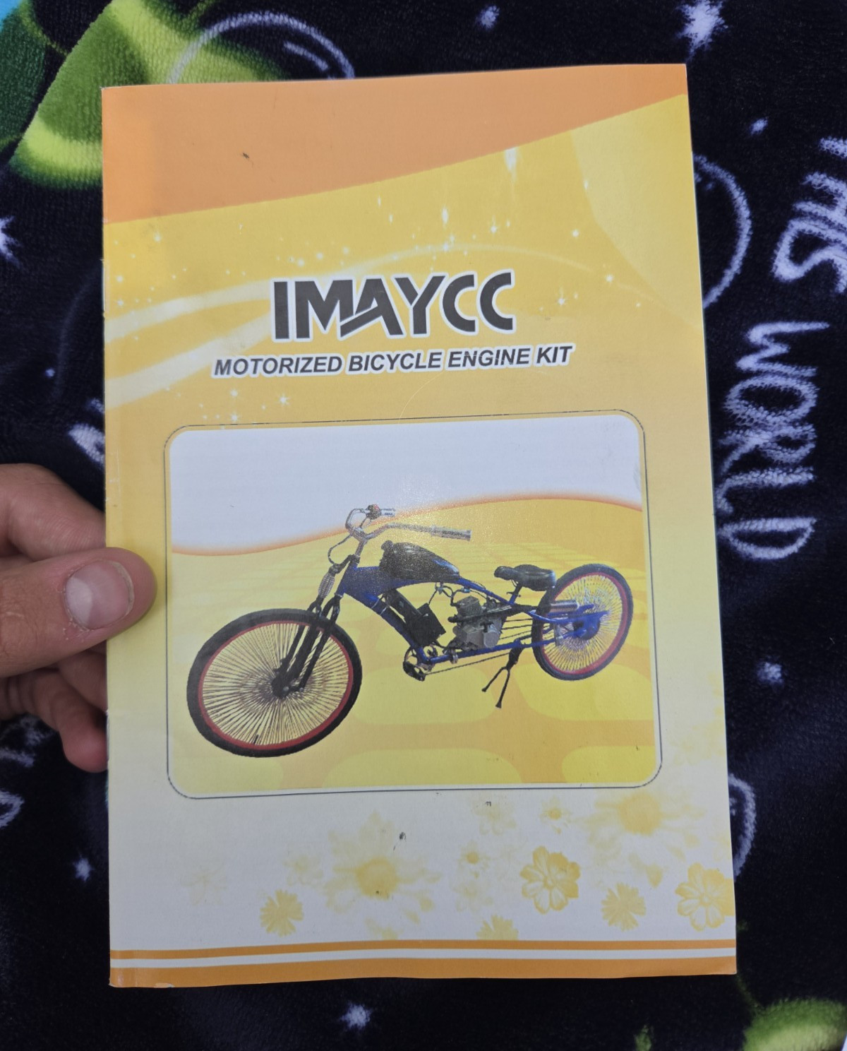 MAYCC Motorized Bicycle Engine Kit w/ Fuel Tank Chain Spark Plug Black/Silver