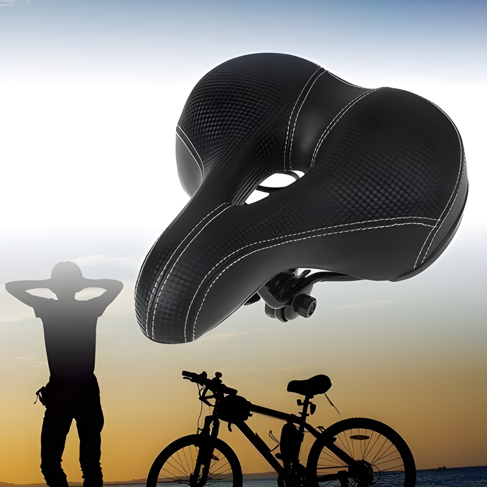 Wide Soft Bike Saddle Seat Waterproof Cushion for Men Women Bicycle New In Box