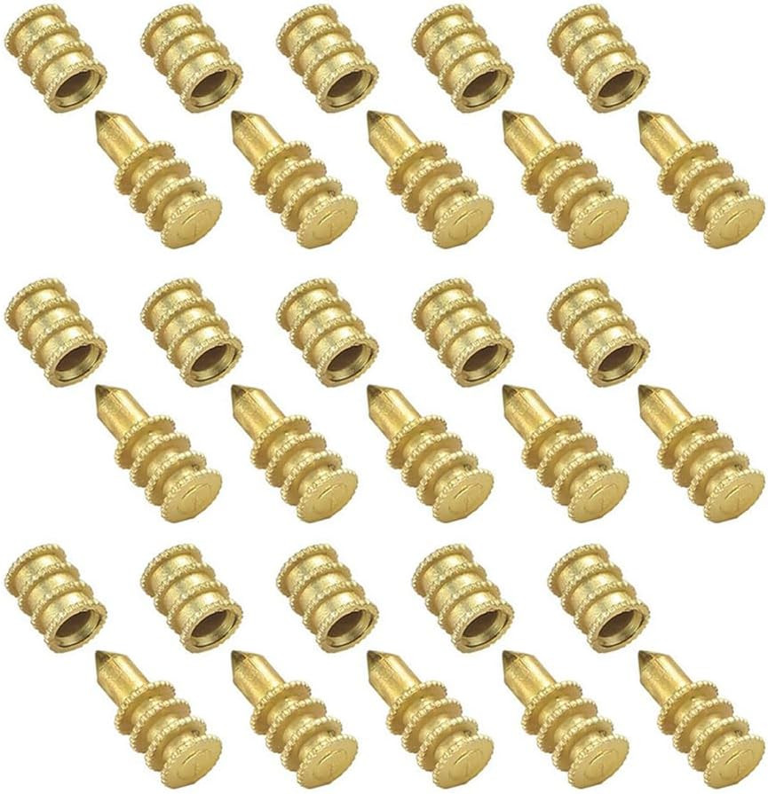 15Pcs Brass Table Leaf Dowel Pin Table Bolt Sleeve Connectors Table Leaf Hardwar