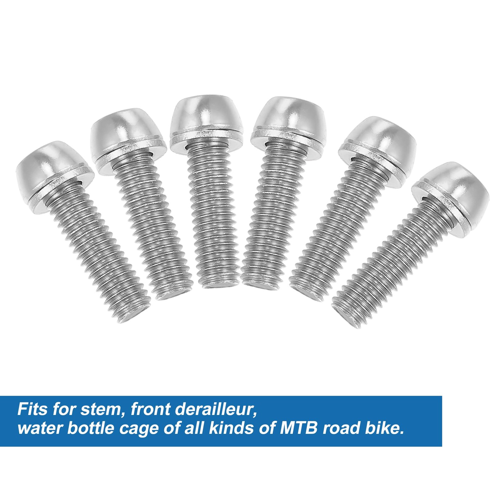 6 Pcs Bicycle Stem Screws for MTB Bike Bicycle Stem Durable M6x20mm Socket He…