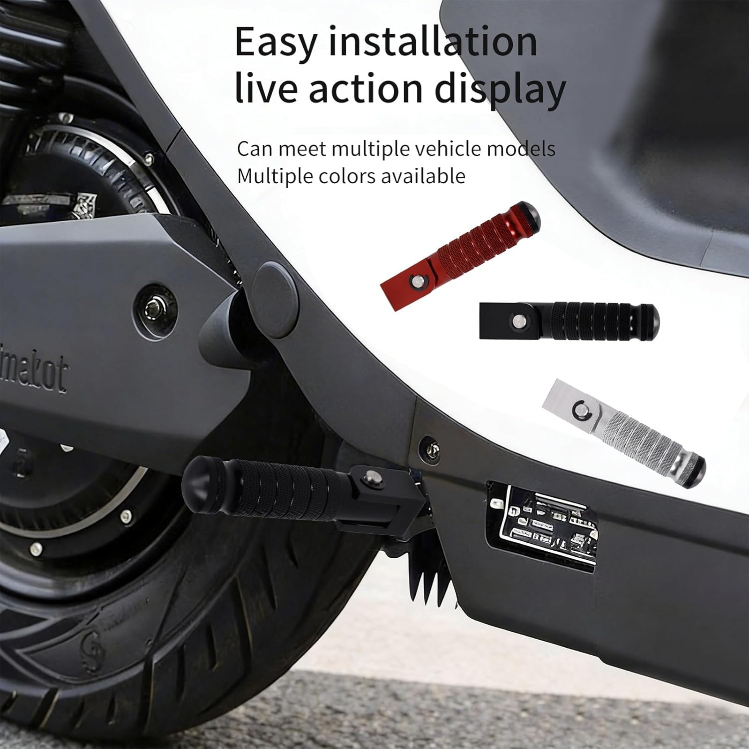 M8 Folding Foot Pegs E-Bike Motorcycle 90 Degree Bicycle Passenger Extendable