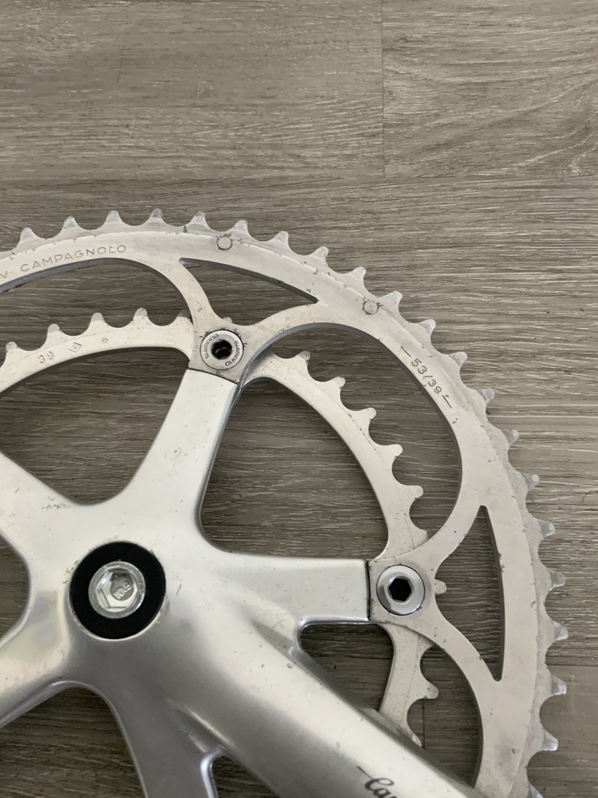 CAMPAGNOLO VELOCE CRANKSET DOUBLE 53-39TOOTH 175 MM ARM LENGTH ROOM FOR 3 RINGS