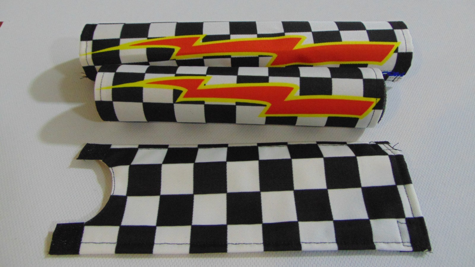 CHECKERED FLASH OLD SCHOOL CLASSIC BIKE BMX PAD SET STEM HANDLEBAR TOP TUBE PADS