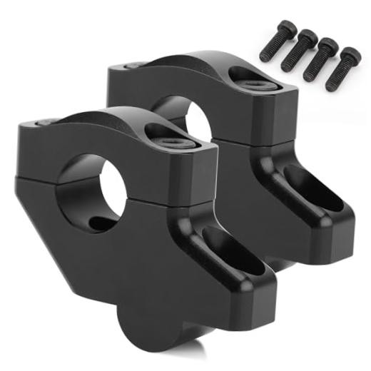 1 1/8″ Handlebar Bar Risers Motorcycle Bar Clamps 28mm Bar for Motorbike Black
