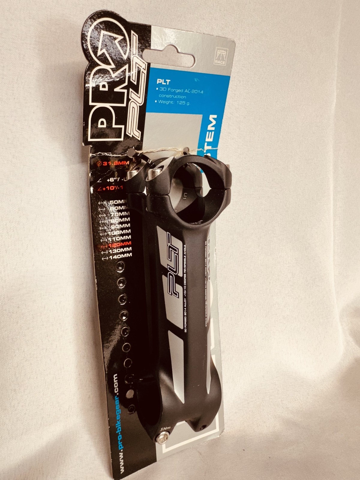 PRO PLT 3D Forged Alloy Bike Stem 31.8 x 120mm +-10º 3D Forged Black
