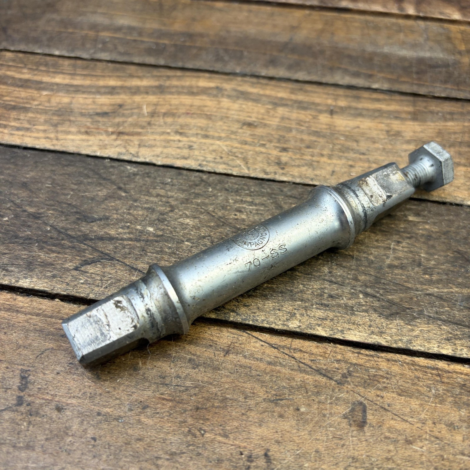 Vintage Campagnolo 70-SS Bottom Bracket Spindle 70mm 109mm ISO Italy Silver