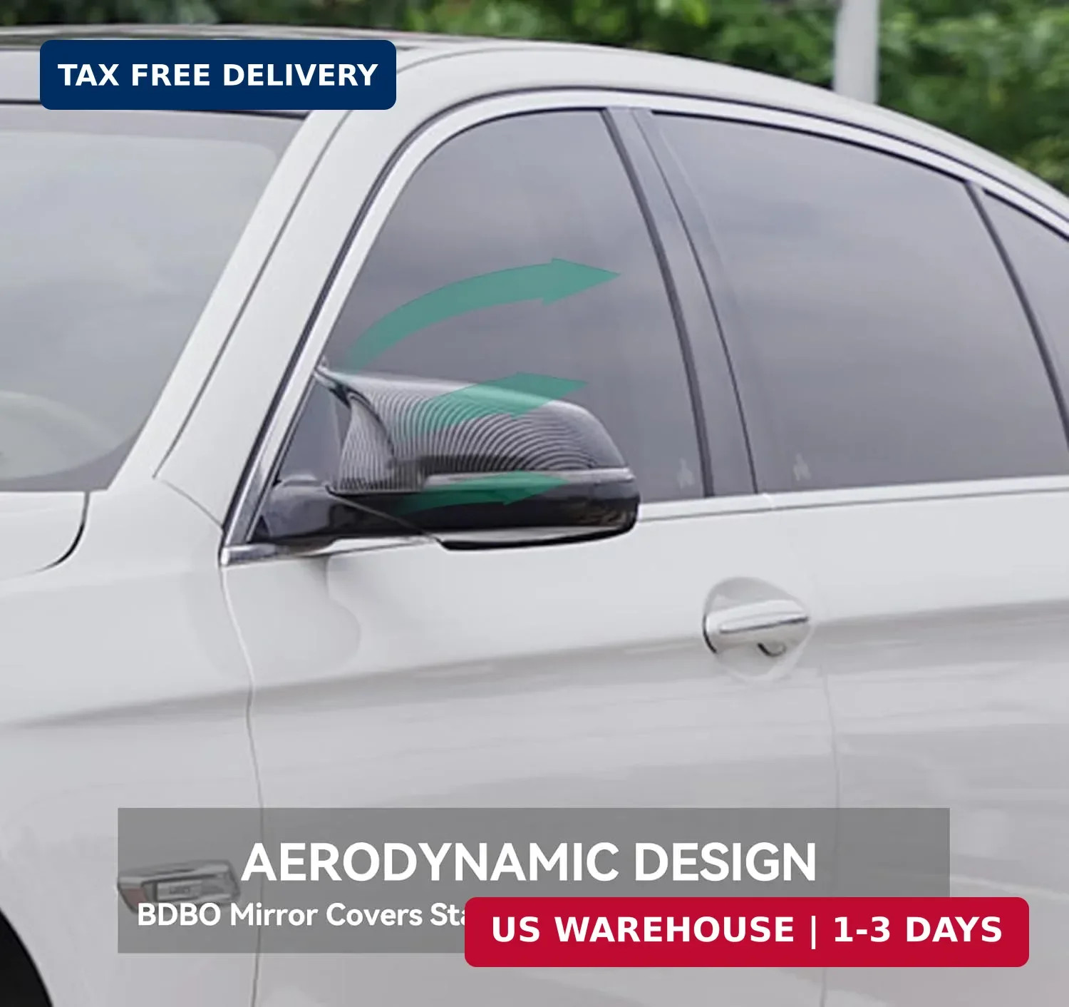 Mirror Caps for F10 – Durable Quality Carbon Fiber Look, Mirror Covers Compatibl