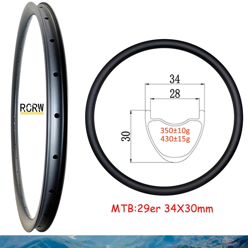29er MTB XC AM Bicycle 30/34/36/40X30mm Carbon Rim 30/34/36/40mm Wide UD Ring