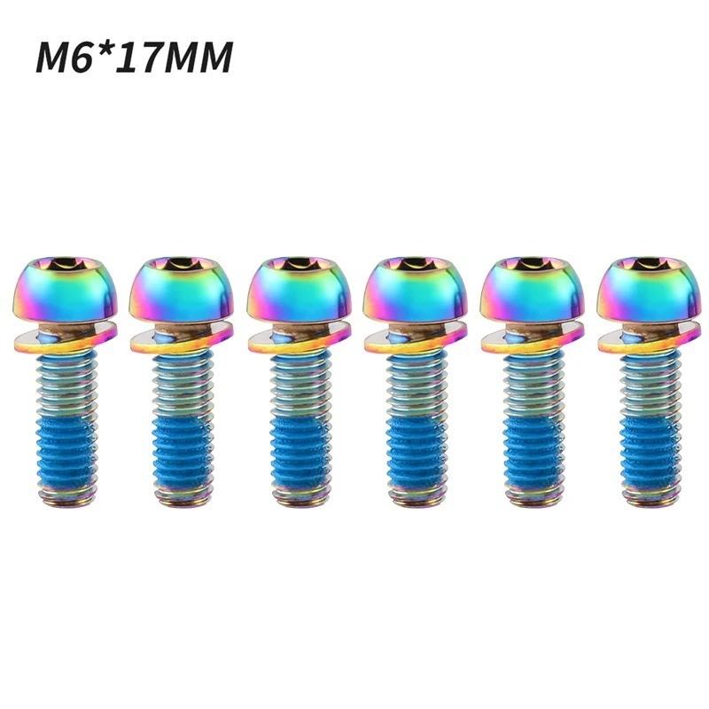 MUQZI 6Pcs M6x17mm Bike Disc Brake Caliper Bolts MTB Stem Crank Screw Set