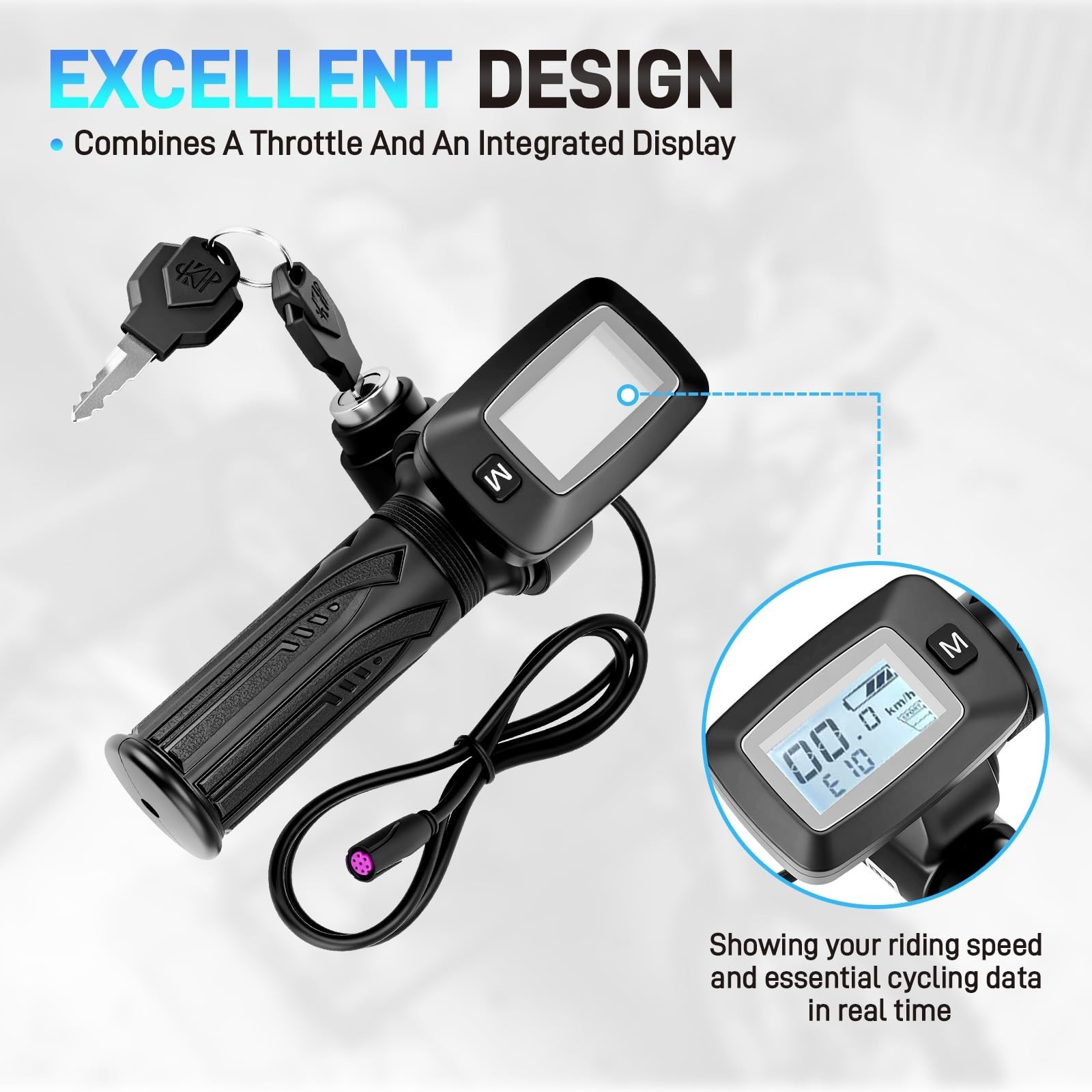 New Ebike Throttle Integrated Display W/ M Button For Tuttio Soleil 01 Dirt Bike