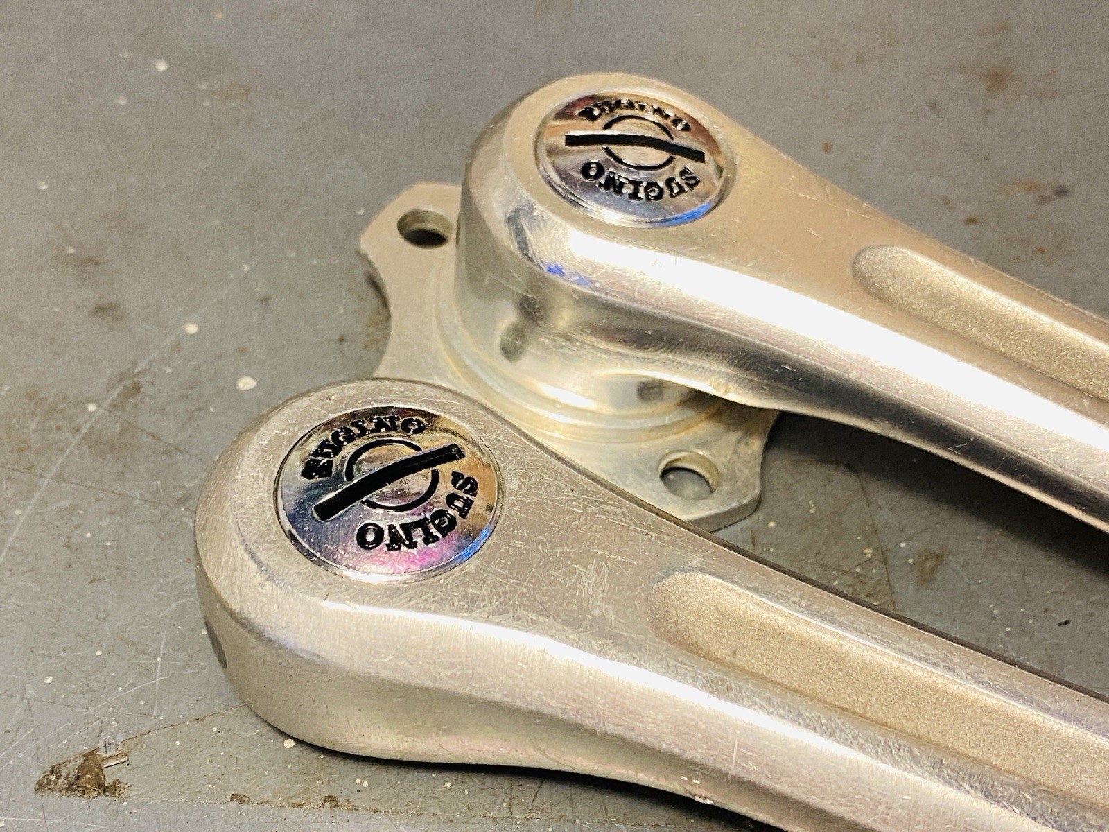 Vintage VGC 1981 Sugino Super Maxy Crankset 165mm 50.4BCD JIS w/ Dust Caps
