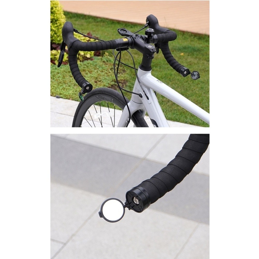 Bicycle Rearview Mirror Set for 2 pcs Black Plastic Frame Clear 30mm for acrylic