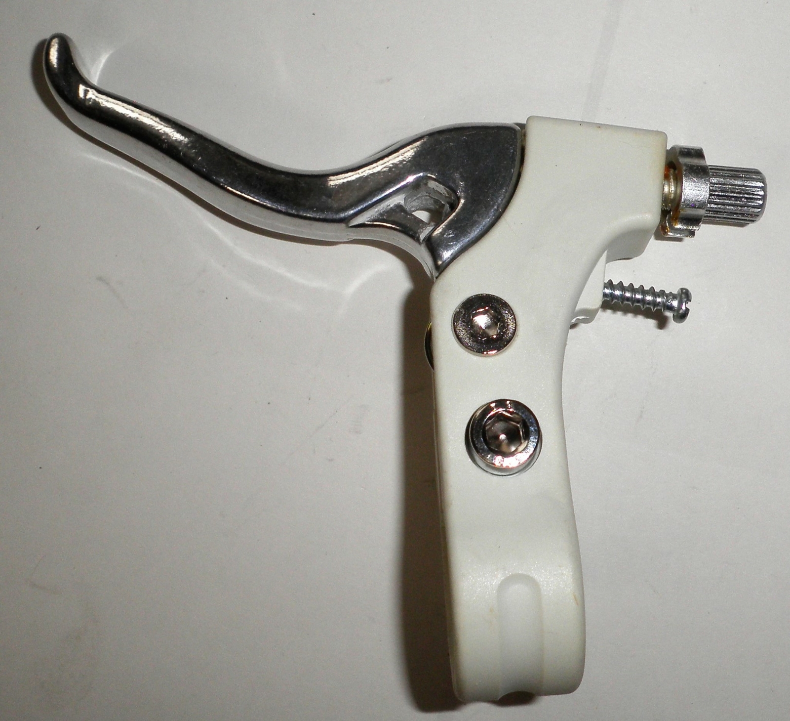 POWER WHITE PLASTIC/ALUMINUM HANDLE LEFT BRAKE LEVER BIKE PARTS 408-2