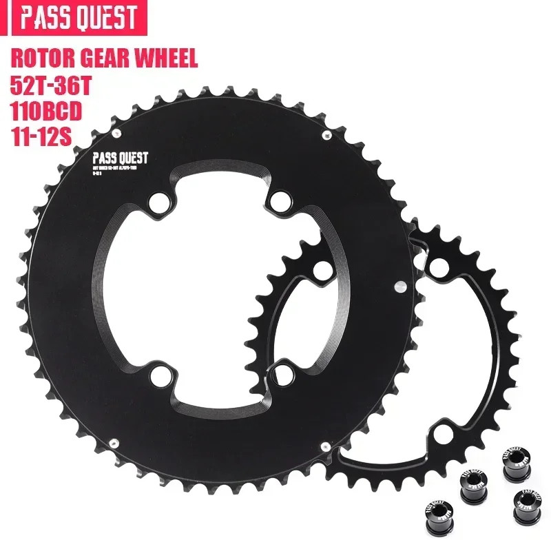 PASS QUEST 110 BCD Double Chainring for ROTOR VEGAST ALDHU Road Bike Crown