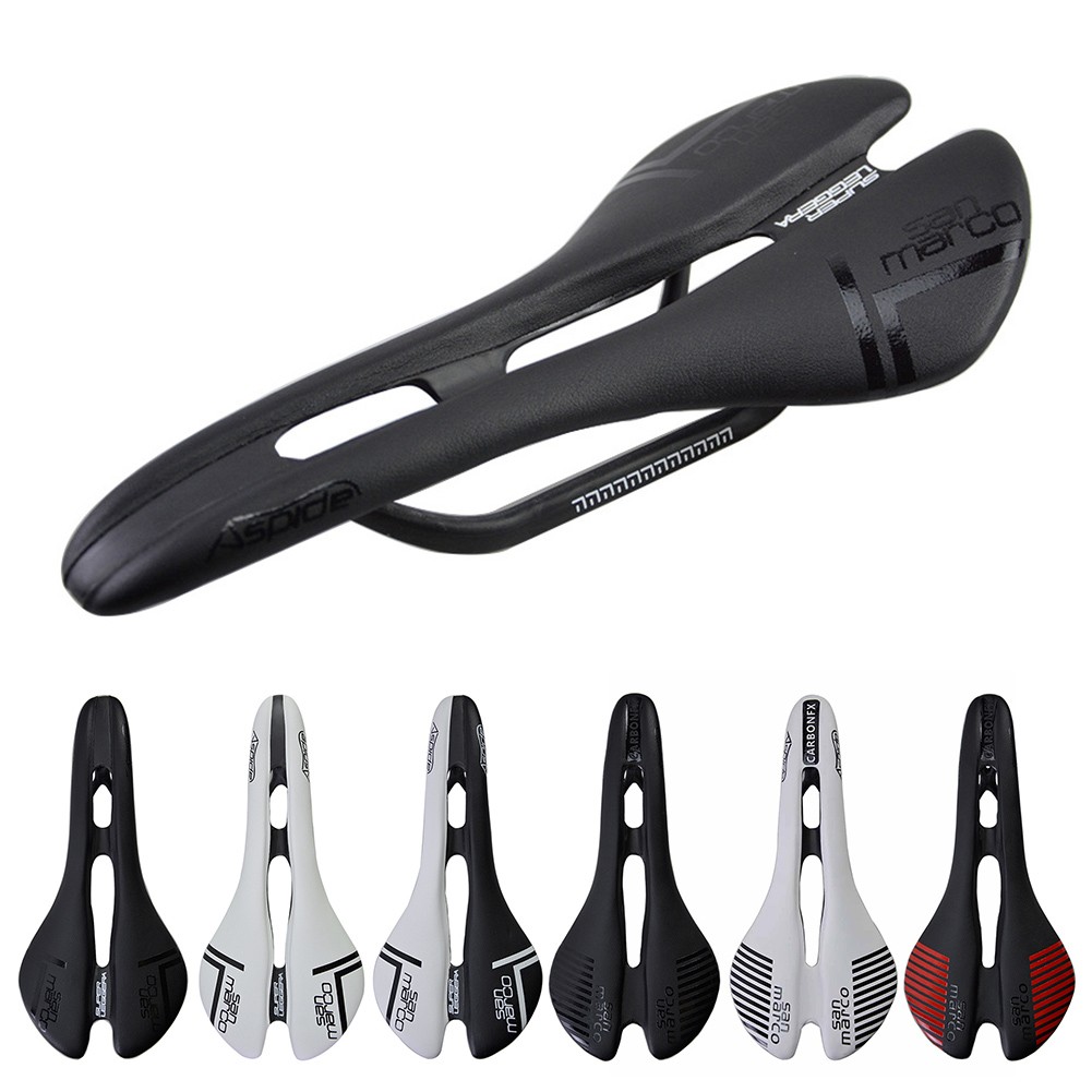 Carbon PV leather Hollow Seat Saddle 278*130mm for MTB Bike Road Bicycle Racing