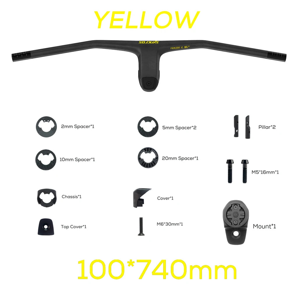 740MM -20° Degree Carbon Integrated Cockpit MTB Handlebar with Titanium Screws