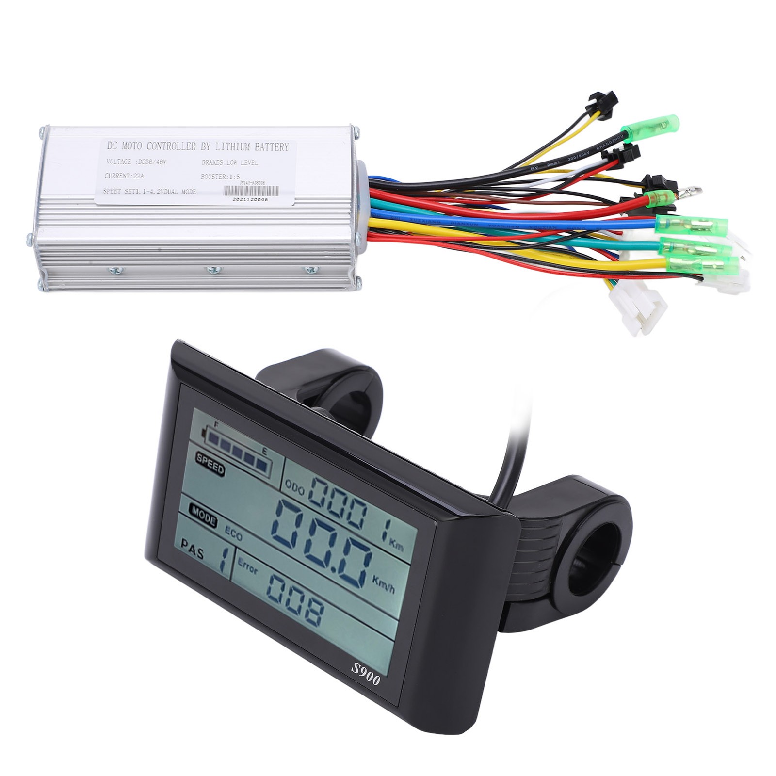 36V 48V 22A Brushless Motor Controller & LCD-S900 Display Kit For E-Bike