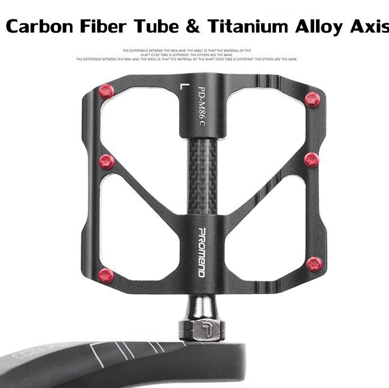 PROMEND Ultralight Carbon Titanium Bicycle Pedal MTB Road Bike Pedal 3 Bearings