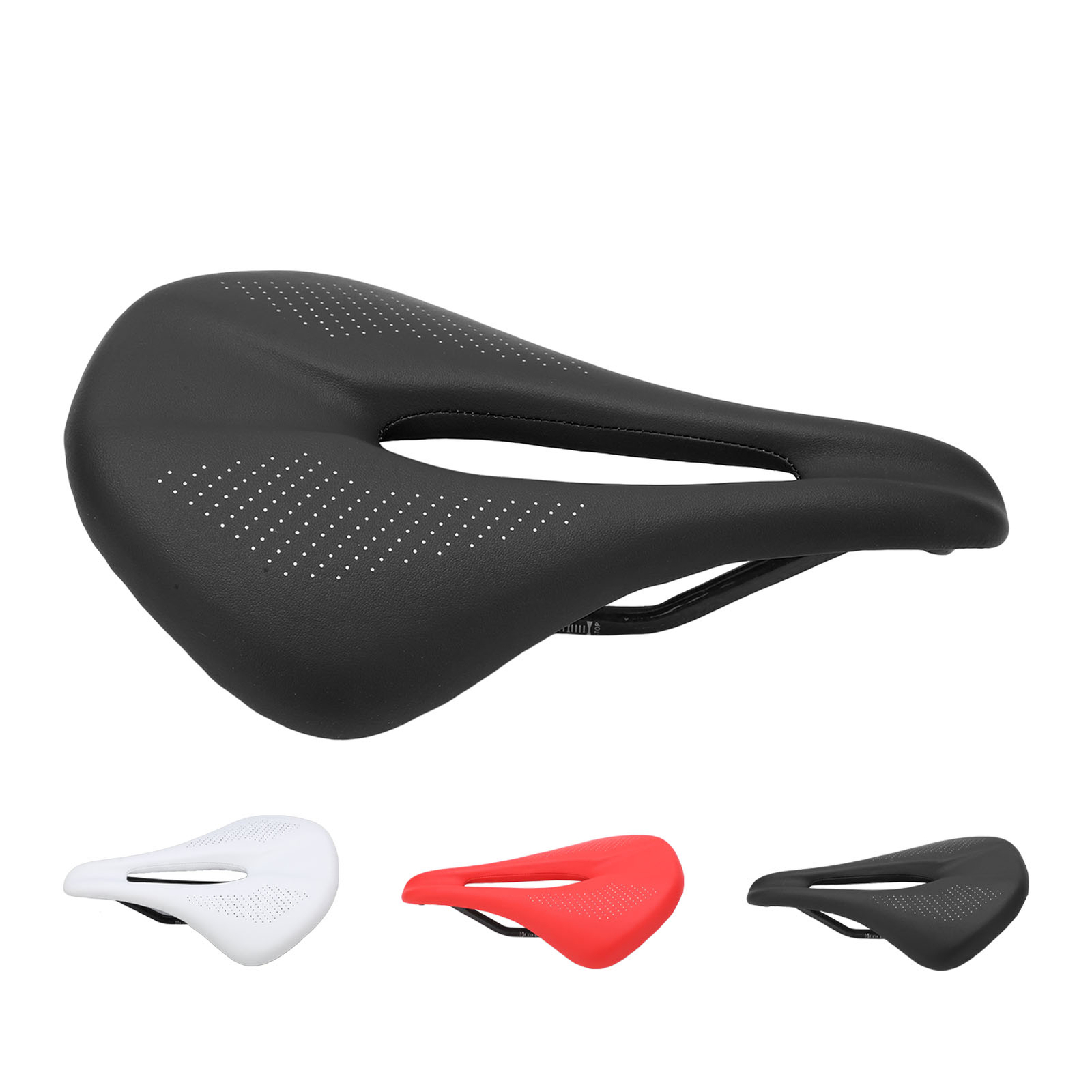 155mm Widen Carbon Fiber Leather Saddle Cushion Hollow Cycling Road NEW