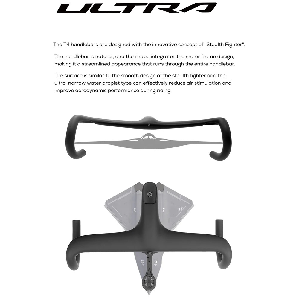 Road Bike Carbon Fiber Integrated Handlebar Cockpit for 360mm with Mount Spacers