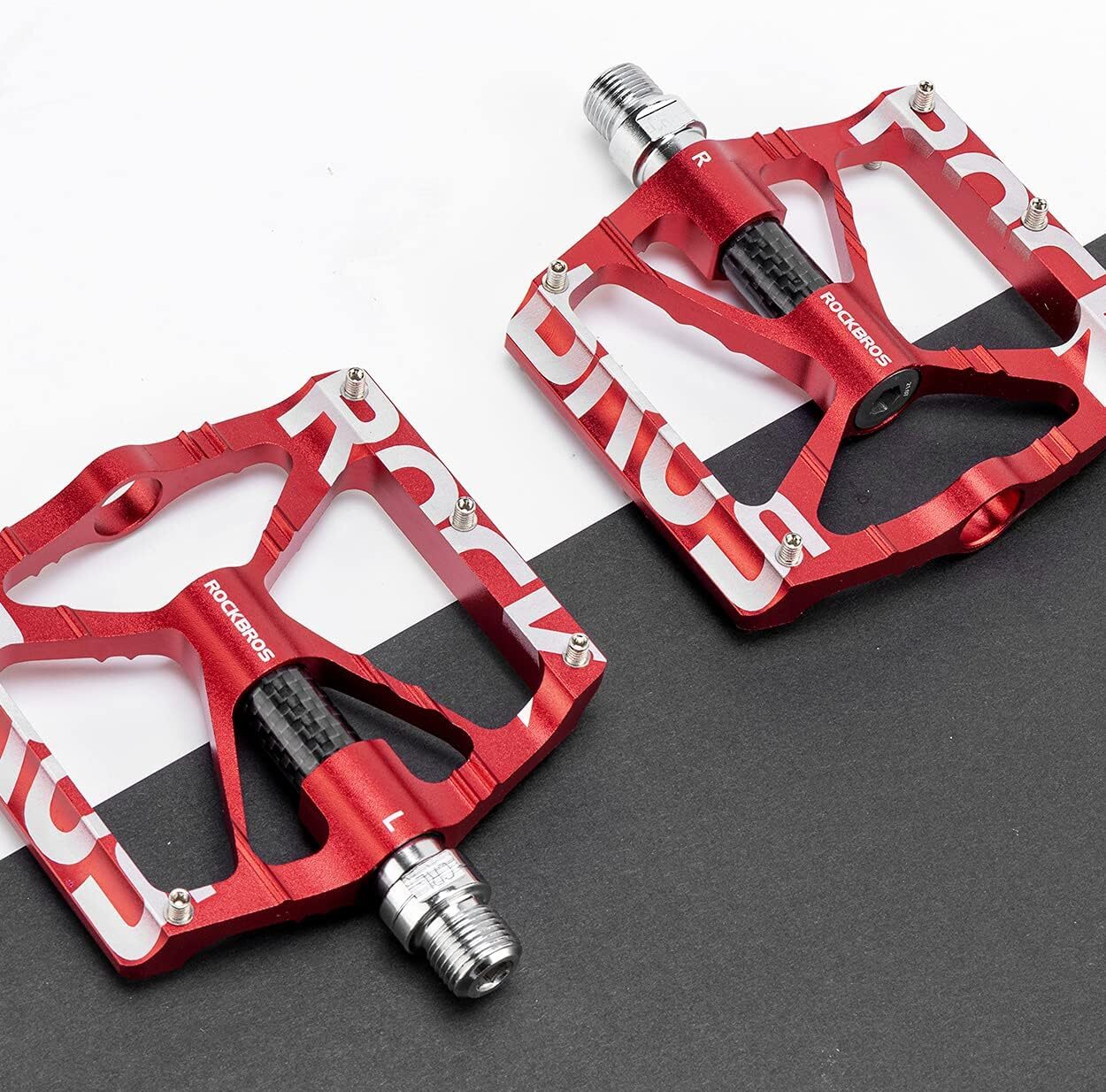 ROCKBROS Bike Pedals 9/16» Anti-Slip Aluminium Alloy Reflective Sealed Bearing