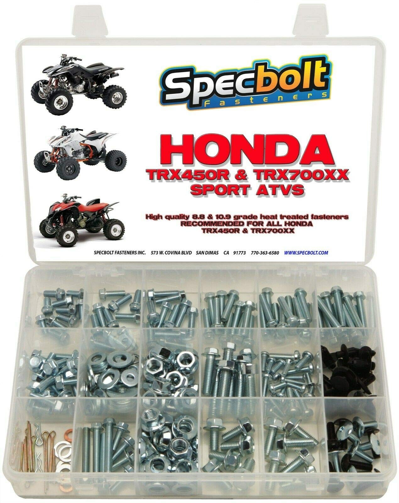 250pc Specbolt Brand 250 PIECES FACTORY SIZE HARDWARE, BRILLIANT SILVER ZINC