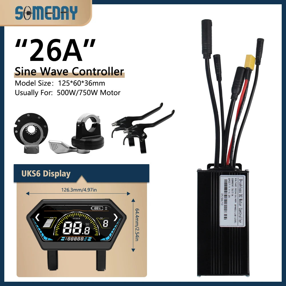 E-bike 26A Waterproof Three Mode Sinewave Controller 24V/36V/48V with Display