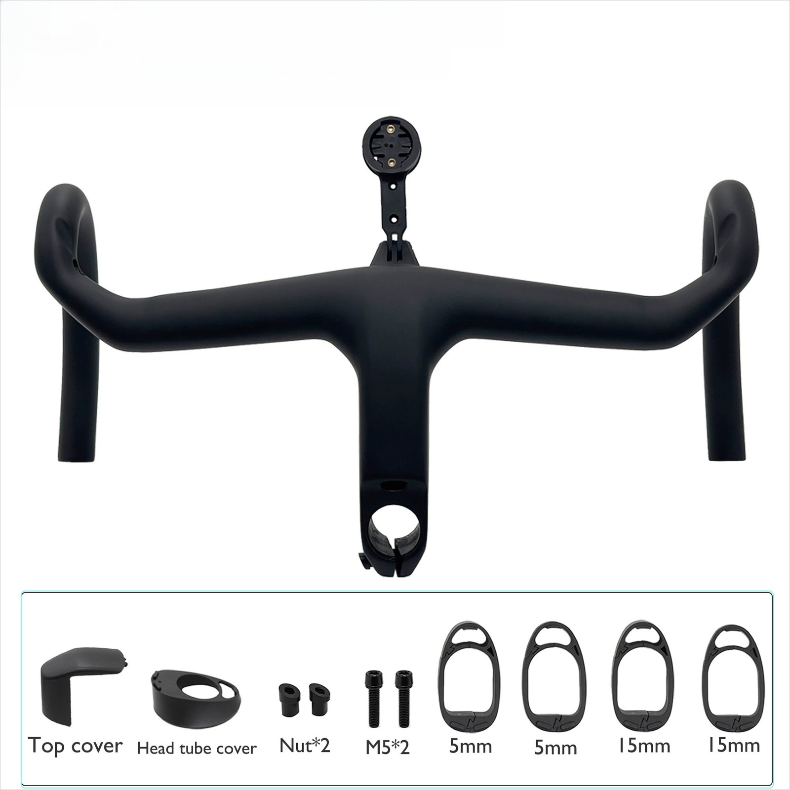 -7 Degree Carbon Aero Road Integrated Drop Bar 28.6mm Clamp for Racing Bike