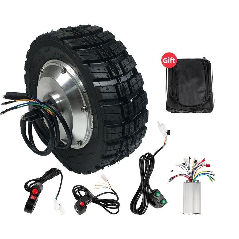 LUNYEE 8 Inch Electric BLDC Wheel Geared Hub Motor Double Shaft Hub Motor Kit