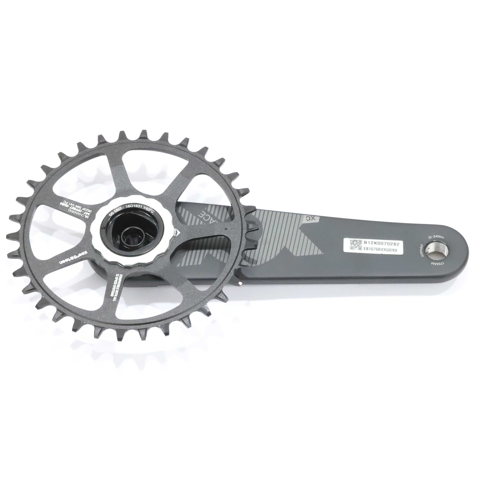 e*thirteen XCX Race Carbon Crankset, 175mm, 34T, Boost, 52mm CL, 30mm Spindle