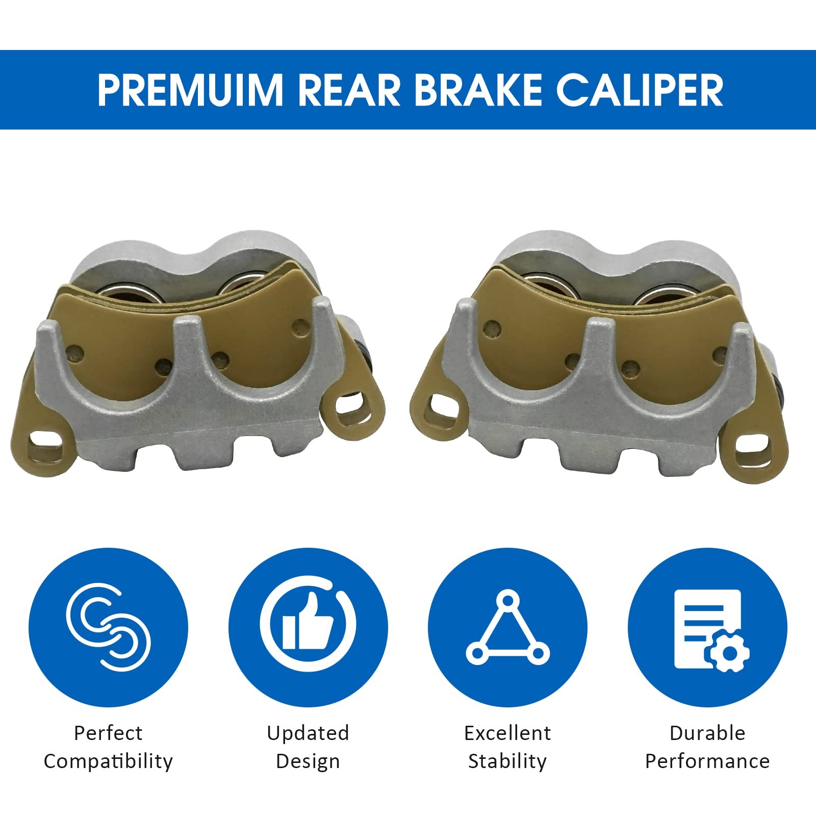 M MATI Rear Left Right Brake Caliper Pads for Polaris RZR 1000 XP, RZR Turbo, RZ