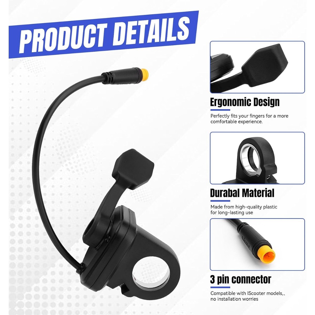 Jerbor Thumb Throttle for IScooter IX3 IX4 Right Hand Accelerator Thumb Scooter